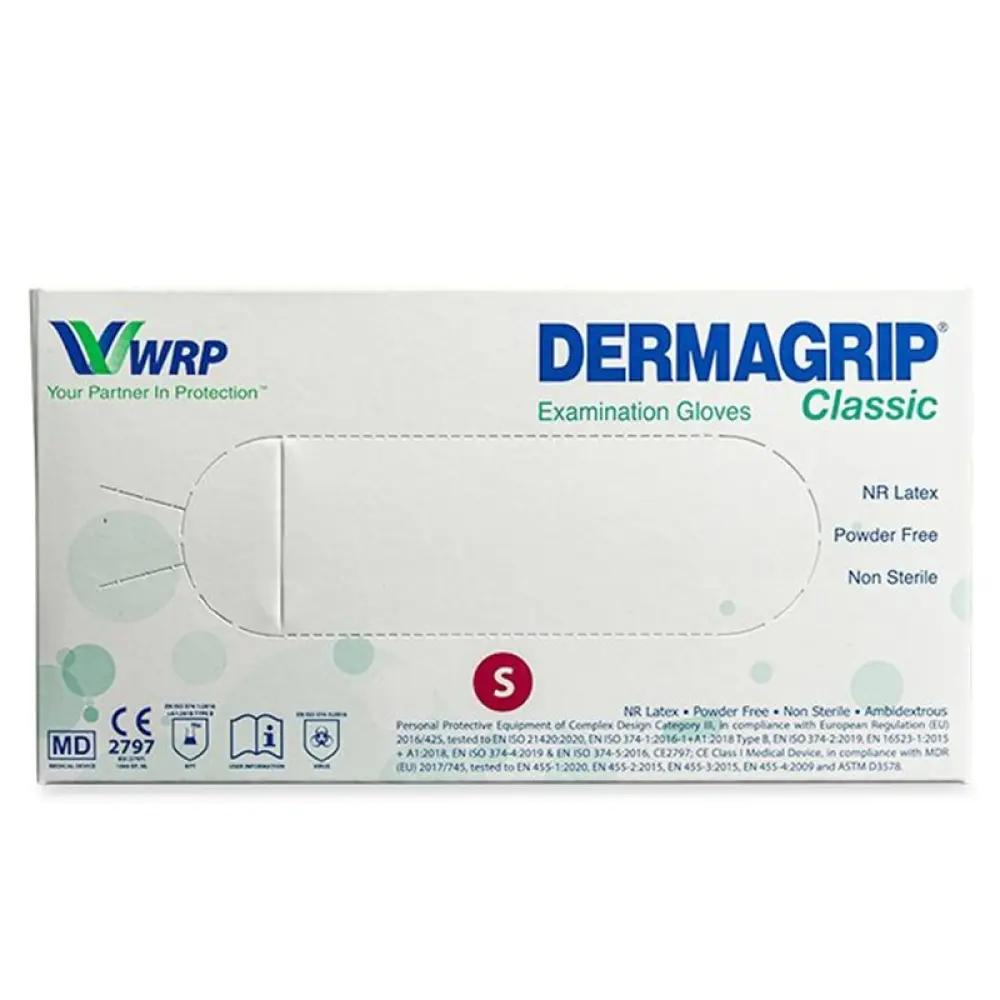 Оглядові рукавички DERMAGRIP® Класичні Латексні Непудровані