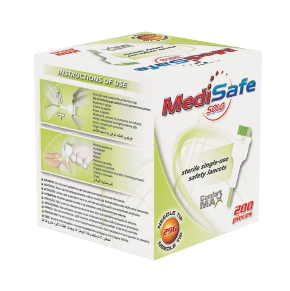 Ланцети одноразові MediSafe Solo, голка 29G