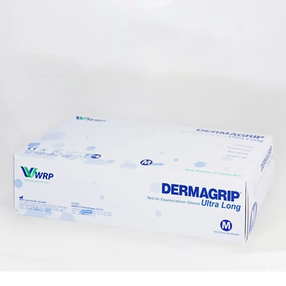 Оглядові рукавички DERMAGRIP® Ультра Лонг Нітрилові