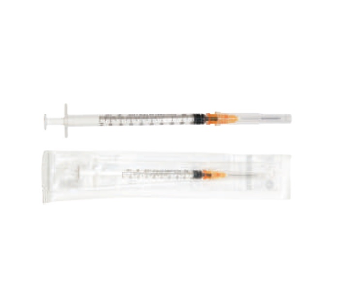 Шприц Vogt Medical 1 мл, 3-х компонентный для вакцинации, Luer/надетая игла 25G (0,5х25)