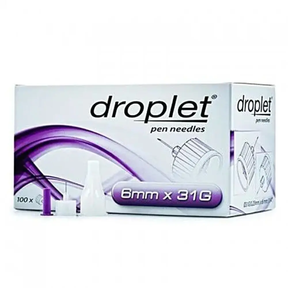 Голки для шприц-ручок Droplet 6х0.25 мм, 31G