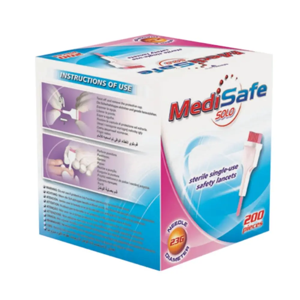 Ланцети одноразові MediSafe Solo, голка 23G